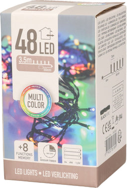 Kerstverlichting - gekleurd - op batterijen - 3,5 meter - indoor - kerst lampjes