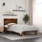 vidaXL - Bedframe - bewerkt - hout - en - metaal - gerookt - eikenkleurig - 75x190 - cm