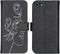 iMoshion Hoesje Geschikt voor iPhone SE (2022) / SE (2020) / 8 / 7 Hoesje Met Pasjeshouder - iMoshion Design Softcase Bookcase - Wit / Zwart / Woman Flower Black