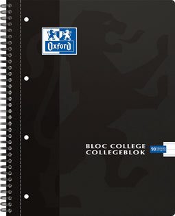 Collegeblk oxf a4+ lijn 4gaats 180pag 80gr zwart | 5 stuks