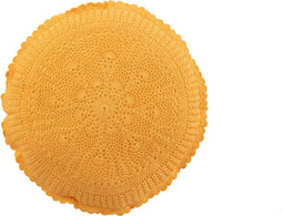 J-Line kussen Rond Mia Kant - katoen - oker