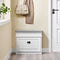 SoBuy FSR82-K-WG - Schoenenkast entreebank - Schoenenopbergkussen en toiletzitting - Wit antiek houteffect