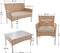 Juskys Fort Myers - Loungeset - 4-delig - polyrotan - Crème/Zand