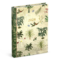 Lannoo Graphics - Diary Pocket 2024 - Agenda 2024 - BOTANIC - Green all-over - 7d/2p - 4Talig - 90 x 130 mm