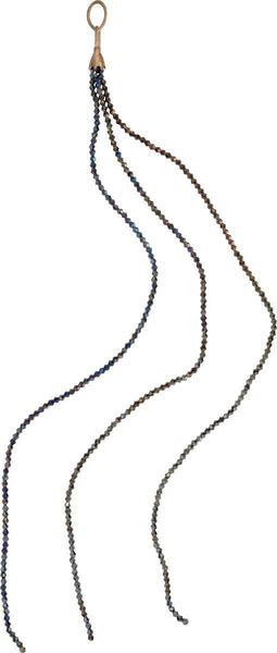 J-Line Bundel strass met parels - kunststof - zwart - small - 45 cm - kerstversiering