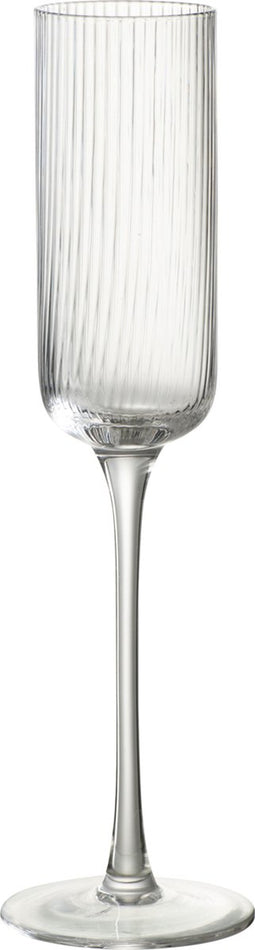 J-Line glas champagne Louise - glas - transparant - 6 stuks