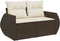 vidaXL - Tuinbank - 2-zits - met - kussens - poly - rattan - bruin