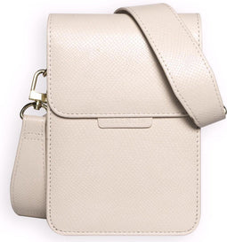 Telefoontasje Dames Crossbody - Selencia Avani Slang Telefoontasje Crossbody - Universeel Schoudertasje telefoon - Wit