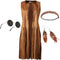 dressforfun - dameskostuum Hippie Weste - XL - inclusief zonnebril haarband oorbellen - bruin