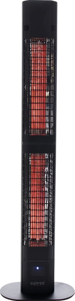 Sunred – Valencia - Dark lijn - Zwart – Staand model - Terrasverwarmer – Carbon rosé goud technologie - 3000W – ECO – 3 Standen - Afstand bestuurbaar - Elektrische heater
