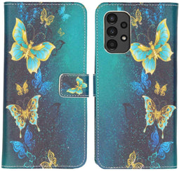 iMoshion Hoesje Geschikt voor Samsung Galaxy A13 (4G) Hoesje Met Pasjeshouder - iMoshion Design Softcase Bookcase - Blauw / Blue Butterfly