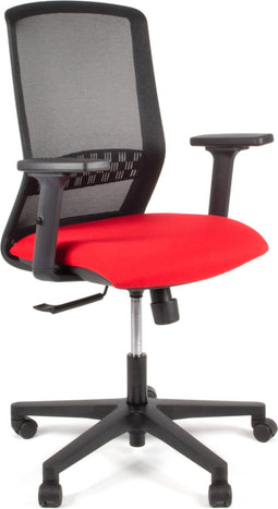 Linea bureaustoel - Tekna 01 - ergonomisch EN1335 - multi verstelbaar - max. draagvermogen 110kg - zwart/rood - LF-2011303