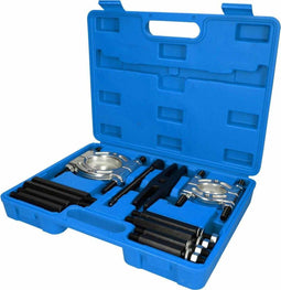 Brilliant Tools Kogellagertrekkerset - 12-dlg - Inclusief trekker en scheidingsbladen 30-56 mm en 56-75 mm - Blauw zwart zilver