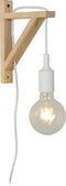 Lucide FIX - Wandlamp - Hout - 1xE27 - Wit - Hoogte verstelbaar (1 stuk)