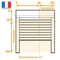 FRANCE-COMBI Handomkeerbare omkeerbare PVC-sluiter met riem - B 120 x H 155 cm