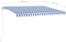 vidaXL - Luifel - automatisch - uittrekbaar - met - palen - 4,5x3 - m - blauw - en - wit