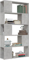 vidaXL-Boekenkast/kamerscherm-80x24x155-cm-spaanplaat-betongrijs