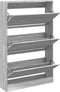 Schoenenkast 80x21x125,5 cm bewerkt hout grijs sonoma eiken