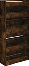Schoenenkast 60x21x125,5 cm bewerkt hout gerookt eikenkleurig