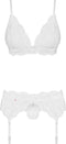 Obsessive Kanten Lingerieset - Erotische Lingerieset - Maat L/XL - Wit