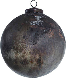 PTMD Eward Kerstbal - H16 x Ø15 cm - Glas - Grijs/koper