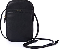 Telefoontasje Dames Crossbody - Selencia Telefoontasje Sports Luxe - Universeel Schoudertasje telefoon - Zwart