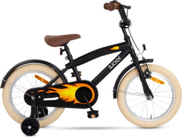 SJOEF Cruise - Jongensfiets 16 inch - Inclusief zijwieltjes en verstelbaar zadel - Mat Zwart