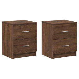 vidaXL - Nachtkastjes - 2 - st - met - 2 - lades - 40x36x50 - cm - bruin - eikenkleurig