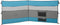 vidaXL - Windscherm - camping - waterdicht - 340x130 - cm - blauw
