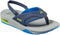 Reef Little Fanning - Jongens Slippers - Watervriendelijk - Navy/Lime - Maat 19/20