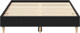 vidaXL - Bed - Frame - 140x190 - cm - Zwart - Eikenhout