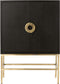 J-Line bar kast 2 Deuren 2 Laden Spiegel - hout/ijzer - zwart/goud