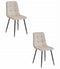 Eetkamerstoel KARA - 2 stuks - beige - fluwelen bekleding - 87x45x50.5 cm