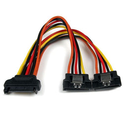 Startech.com 15cm SATA voeding-Y-splitterkabeladapter - Male/female - Geel Multi-color Oranje Rood Zwart