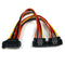 Startech.com 15cm SATA voeding-Y-splitterkabeladapter - Male/female - Geel Multi-color Oranje Rood Zwart