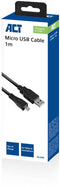ACT AC3000 - Micro USB-datakabel - Opladen en synchroniseren - Zwart