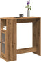 vidaXL - Bartafel - met - rekken - 101x40x103,5 - cm - hout - artisanaal - eikenkleur