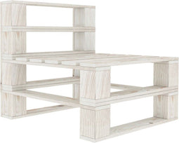 vidaXL - Tuinmiddenbank - pallet - hout - wit