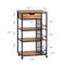 SoBuy FKW99-N Serveerwagen - 6 Planken & 1 Lade - 50x37x87 cm - Zwart/Hout