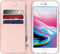 Accezz Hoesje Geschikt voor iPhone 8 Plus / 7 Plus Hoesje Met Pasjeshouder - Accezz Wallet Softcase Bookcase - Roze