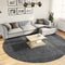 vidaXL - Vloerkleed - OVIEDO - laagpolig - Ø - 280 - cm - antracietkleurig