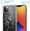 iMoshion Hoesje Geschikt voor iPhone 12 Pro / 12 Hoesje Met Koord - iMoshion Design Hoesje met Koord - Wit / Transparant / Woman Flower