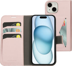 Mobiparts Classic Wallet Case - Flip Cover - Ruimte voor pasjes - Roze (iPhone 15)