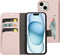Mobiparts Classic Wallet Case - Flip Cover - Ruimte voor pasjes - Roze (iPhone 15)