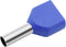 TRU COMPONENTS T1906C156 Dubbele adereindhulzen 2.50 mm² Deels geïsoleerd Blauw 50 stuk(s)