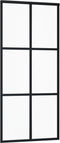 vidaXL - Schuifdeur - met - beslag - 90x205 - cm - aluminium - en - ESG-glas