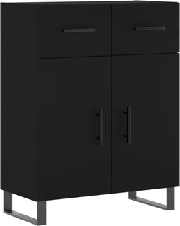 vidaXL - Dressoir - 69,5x34x90 - cm - bewerkt - hout - zwart