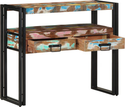 vidaXL - Eettafels - Multikleur - 90x33x75 - cm - Massief - Gerecycled - Hout - & - Metaal