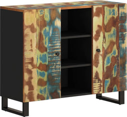 vidaXL - Dressoir - met - 2 - deuren - 90x33x75 - cm - massief - gerecycled - hout