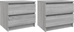 vidaXL - Nachtkastjes - 2 - st - 50x39x43,5 - cm - bewerkt - hout - grijs - sonoma - eiken